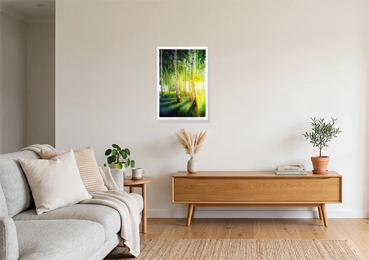 Living Room mockup with artwork