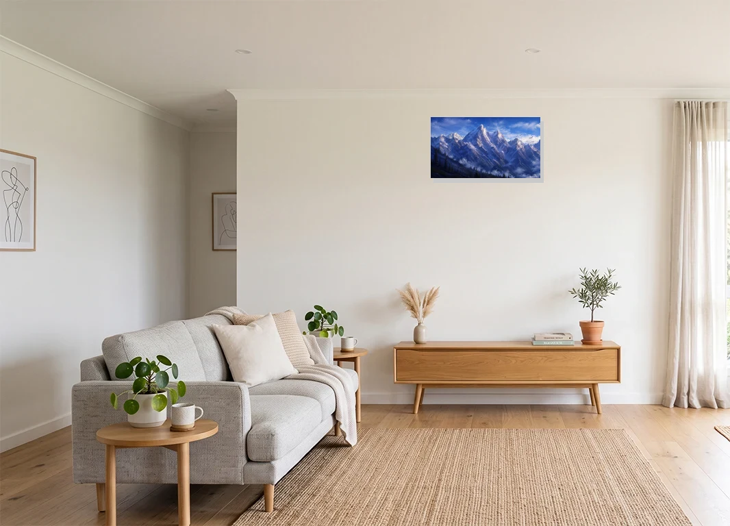Office mockup with artwork