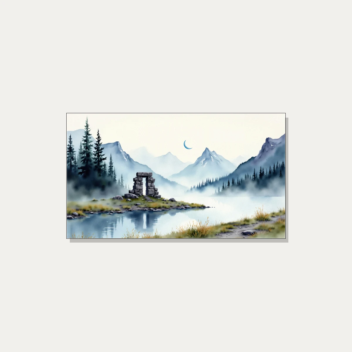 Mystical Stone Arch Mountain Lake | PrintPosters.in