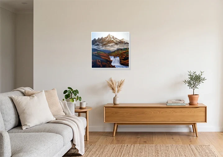 Living Room mockup with artwork