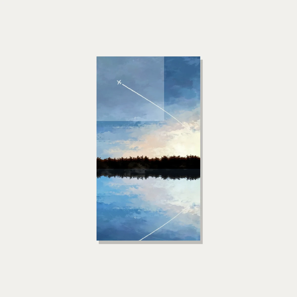 Abstract Sky Reflection Lake Landscape Canvas wall art print — acrylic preview | PrintPosters.in