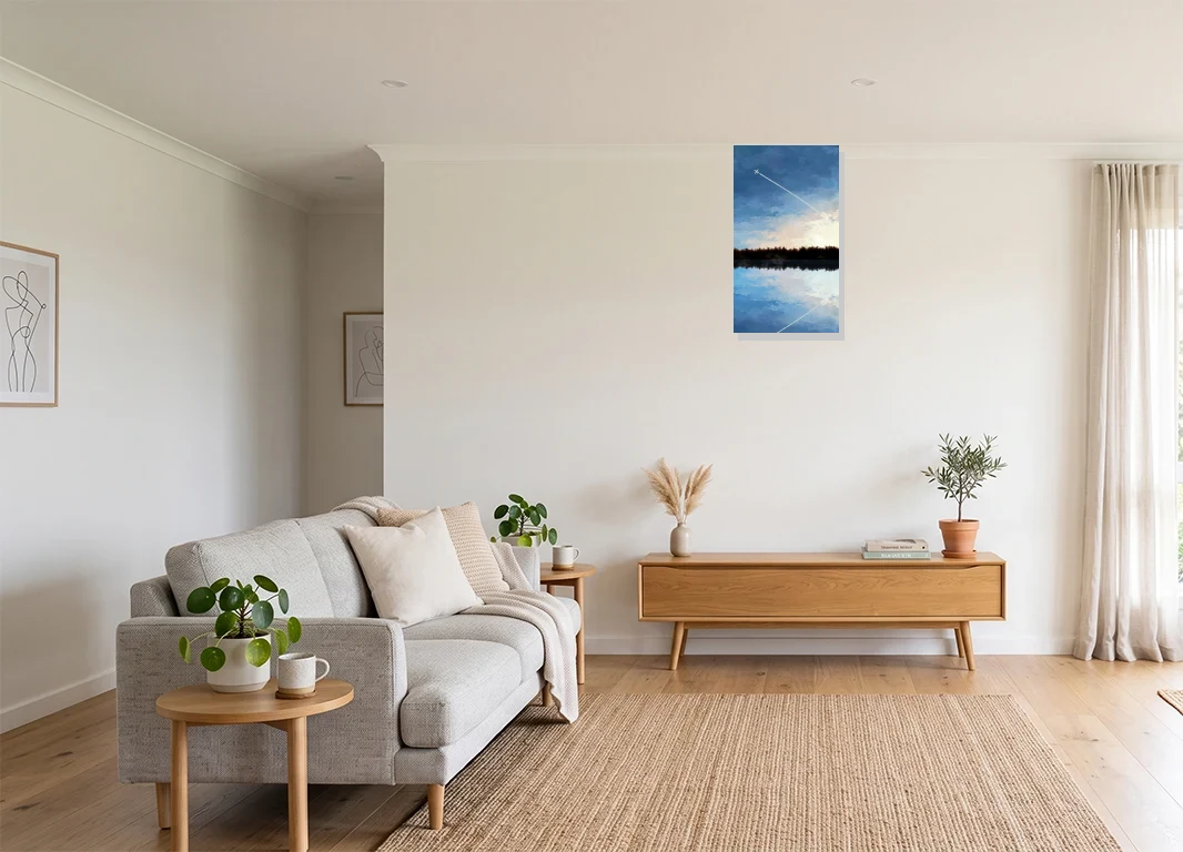 Office mockup with artwork