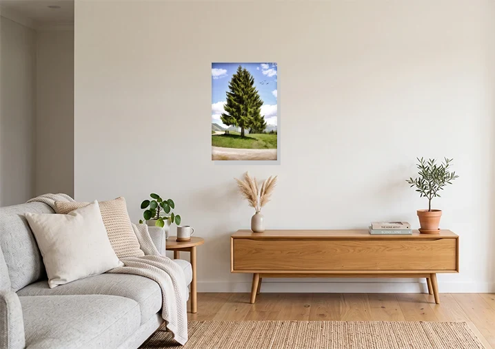 Living Room mockup with artwork