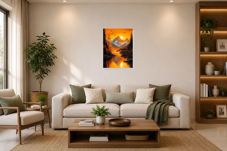 Hotel Lobby mockup with artwork