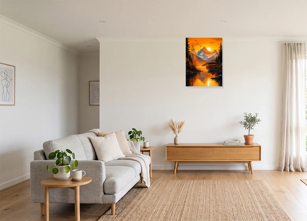 Office mockup with artwork