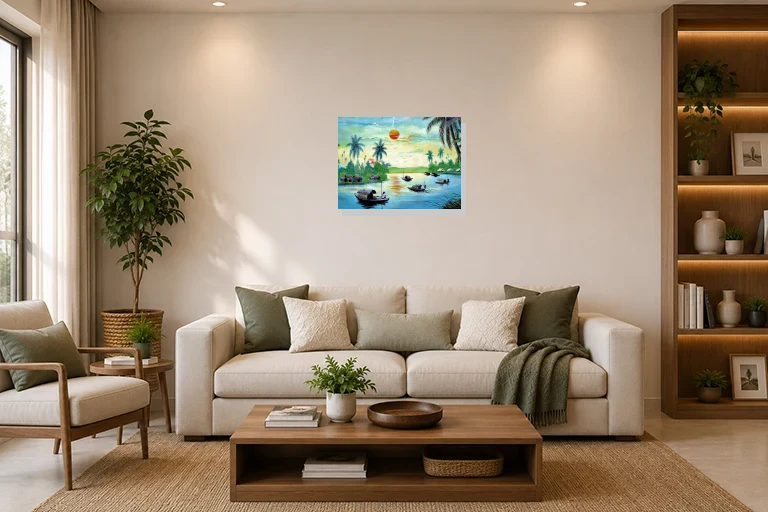 Hotel Lobby mockup with artwork