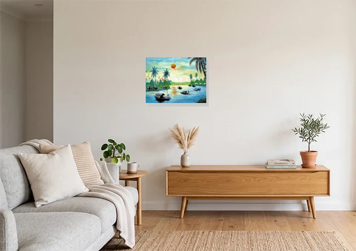 Living Room mockup with artwork