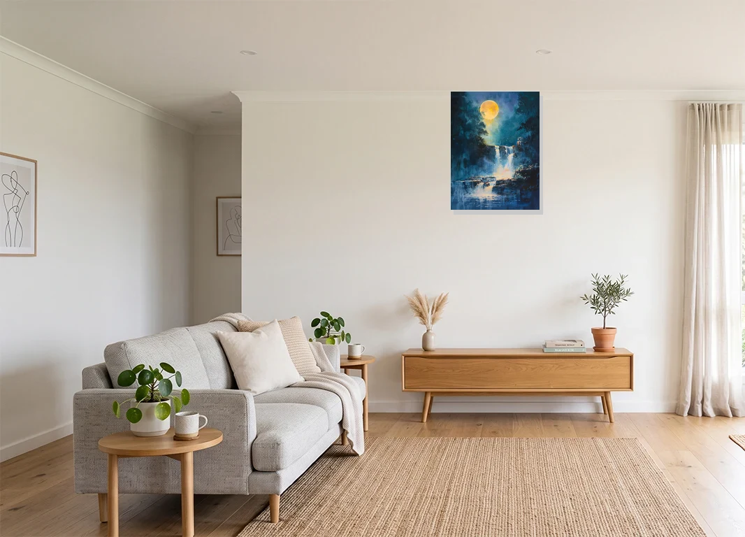 Office mockup with artwork