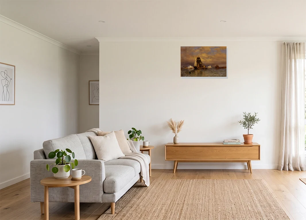 Office mockup with artwork