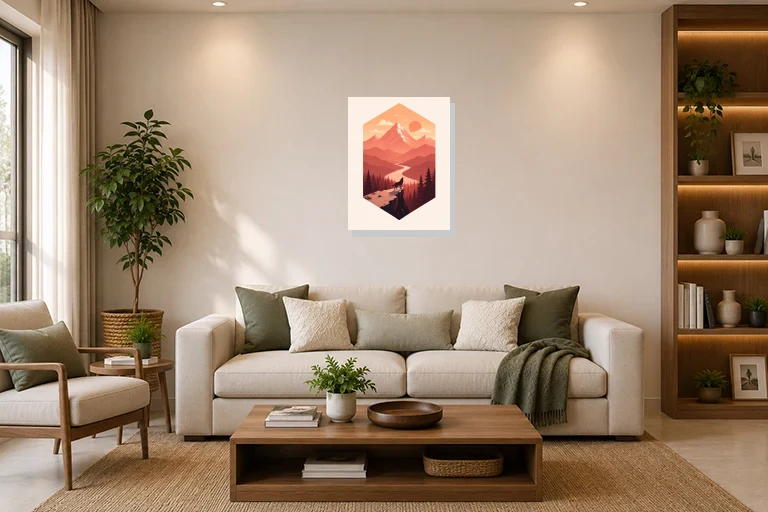 Hotel Lobby mockup with artwork