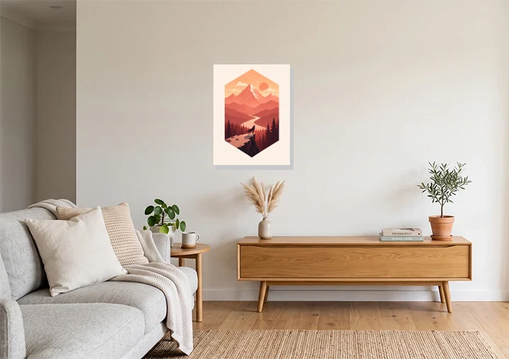Living Room mockup with artwork