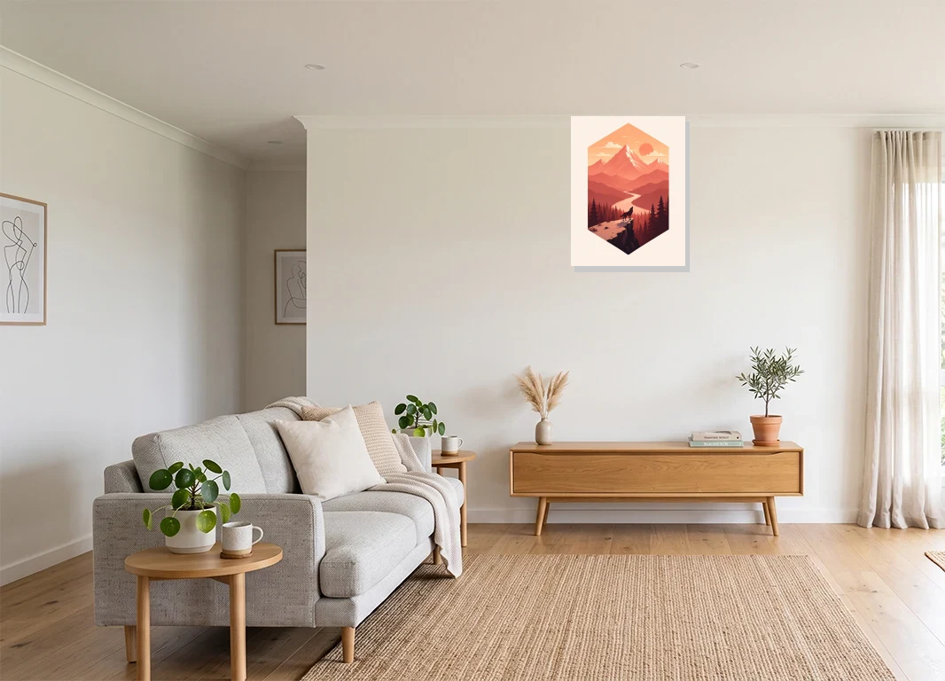 Office mockup with artwork