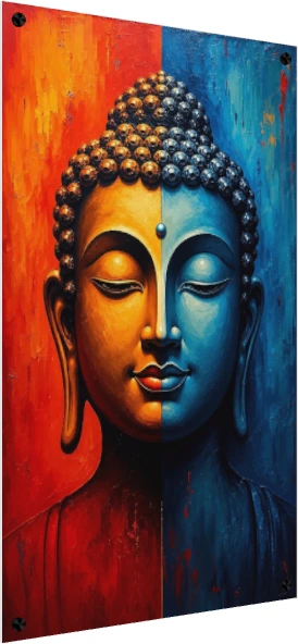 Abstract Duality Buddha Face Canvas Art wall art print — acrylic preview | PrintPosters.in