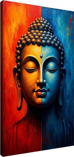 Abstract Duality Buddha Face Canvas Art wall art print | PrintPosters.in