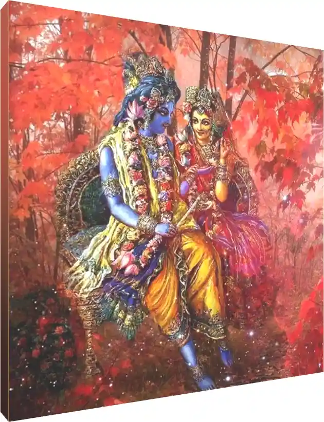 Divine Radha Krishna Portrait Canvas | PrintPosters.in