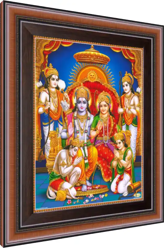 Divine Ram Darbar Traditional Canvas Print — photo frame preview | PrintPosters.in