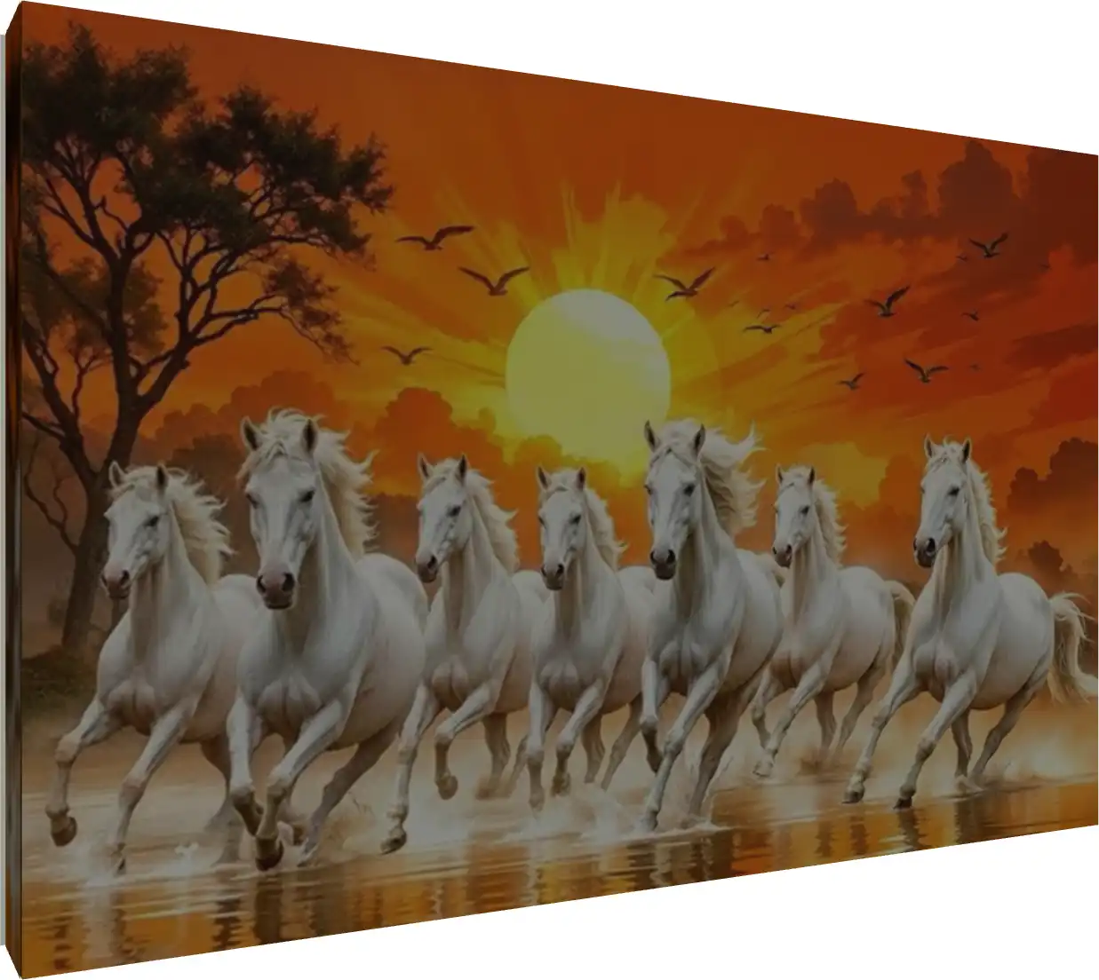 Majestic Seven Horses Running Print | PrintPosters.in