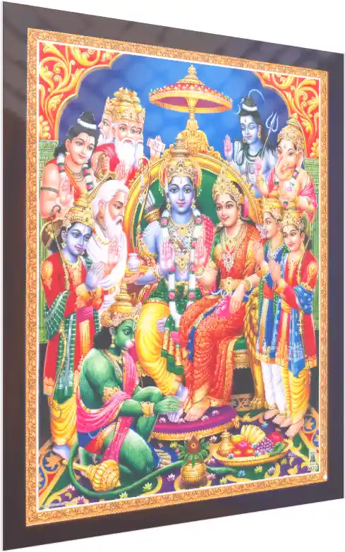 Classic Ram Sita Lakshman Hanuman Print — acrylic preview | PrintPosters.in