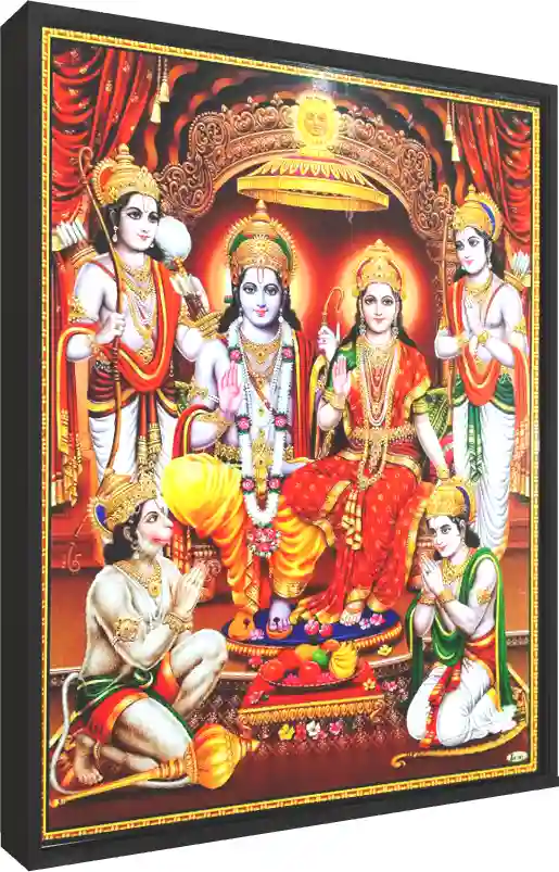 Ornate Ram Darbar Premium Art Print — floater frame preview | PrintPosters.in