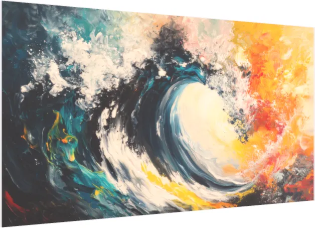 Vivid Abstract Ocean Wave Wall Art — acrylic preview | PrintPosters.in