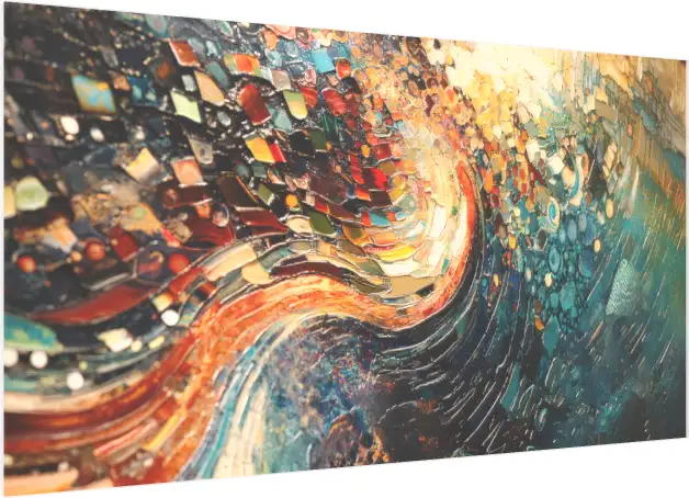 Vibrant Textured Abstract Oil Print — acrylic preview | PrintPosters.in