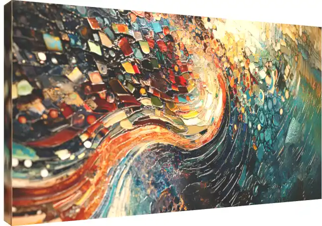 Vibrant Textured Abstract Oil Print | PrintPosters.in