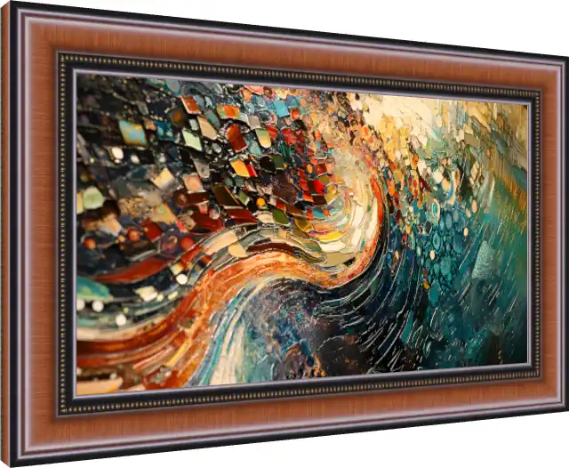 Vibrant Textured Abstract Oil Print — photo frame preview | PrintPosters.in