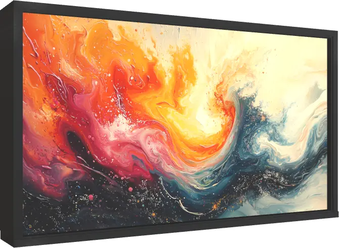 Bold Swirling Energy Abstract Print — floater frame preview | PrintPosters.in