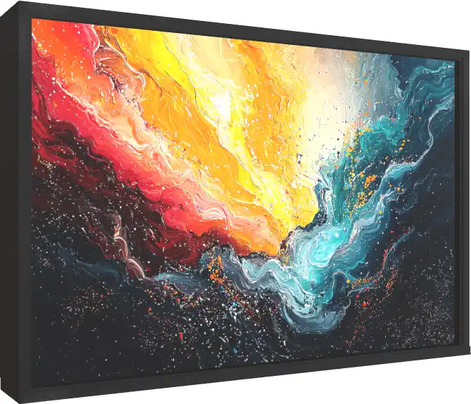Dynamic Fusion Abstract Wall Art — floater frame preview | PrintPosters.in