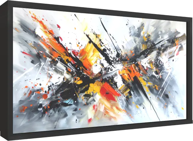 Dynamic Movement Abstract Canvas Art wall art print — floater frame preview | PrintPosters.in