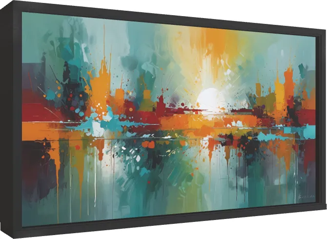 Vibrant Textured Abstract Artistic Canvas — floater frame preview | PrintPosters.in