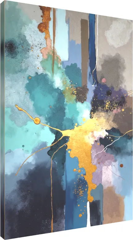 Elegant Abstract Watercolor with Gold Accents | PrintPosters.in