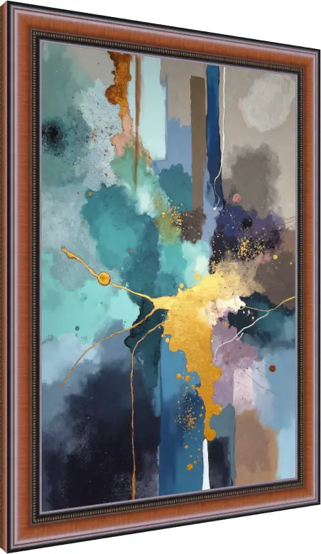 Elegant Abstract Watercolor with Gold Accents — photo frame preview | PrintPosters.in
