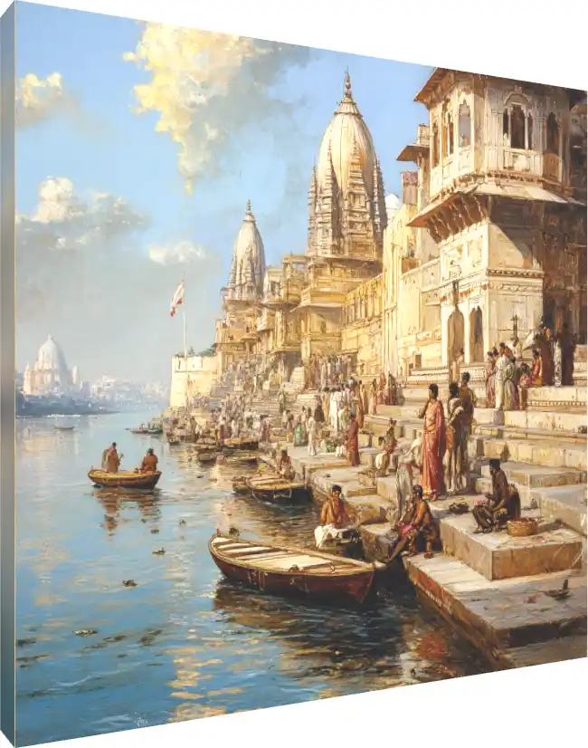 Serene Ganges Waterway Cultural Print | PrintPosters.in