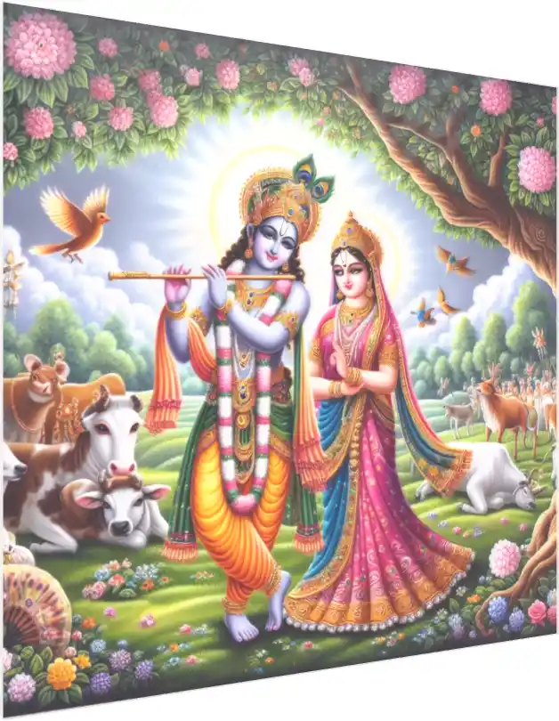Lord Krishna Janmashtami Celebration Art — acrylic preview | PrintPosters.in
