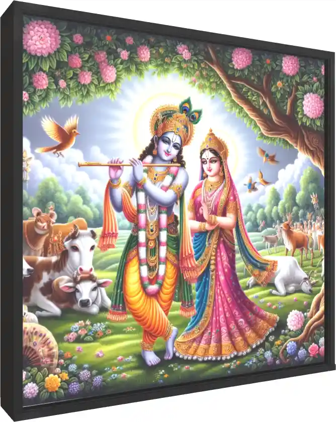 Lord Krishna Janmashtami Celebration Art — floater frame preview | PrintPosters.in