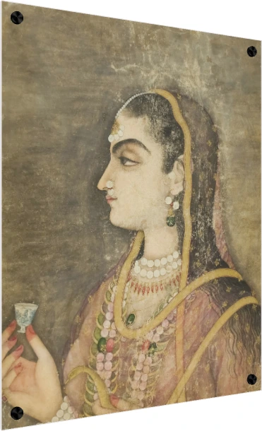 Classic Indian Miniature Royal Portrait Canvas wall art print — acrylic preview | PrintPosters.in