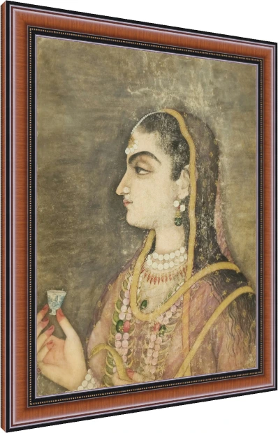 Classic Indian Miniature Royal Portrait Canvas wall art print — photo frame preview | PrintPosters.in