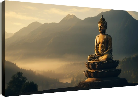Mountain Valley Buddha Sunrise Canvas Print wall art print | PrintPosters.in