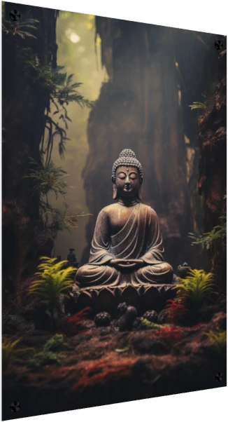 Budha Mediation Statue wall art print — acrylic preview | PrintPosters.in