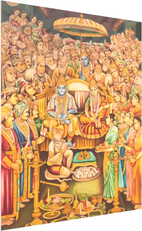 Serene Ram Darbar Devotional Wall Art — acrylic preview | PrintPosters.in