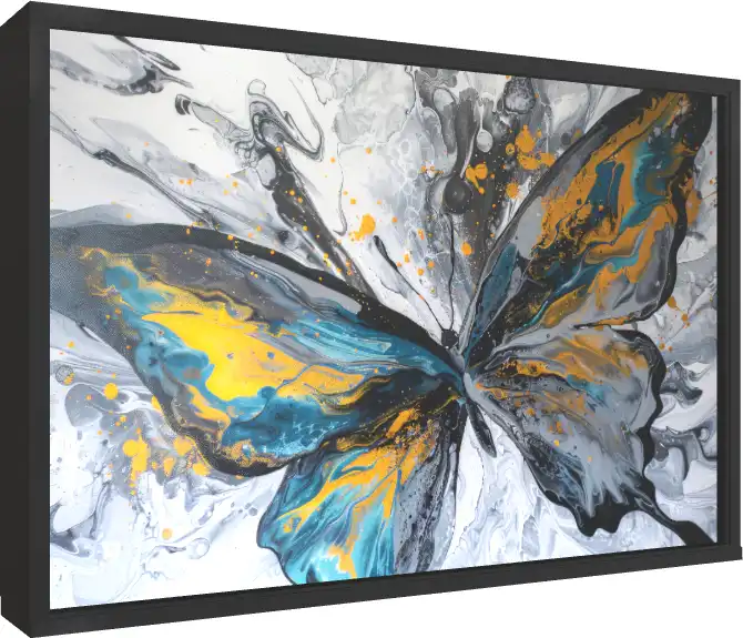 Modern Abstract Floral Texture Print — floater frame preview | PrintPosters.in
