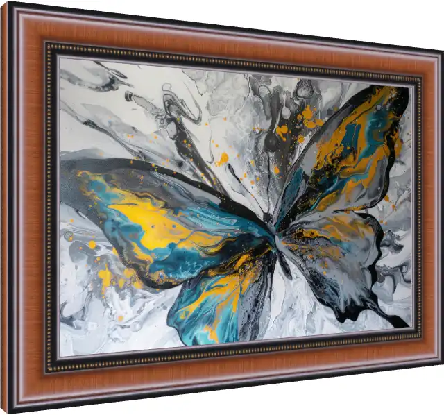Modern Abstract Floral Texture Print — photo frame preview | PrintPosters.in