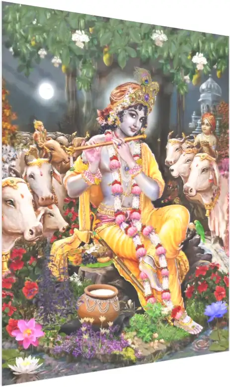 Enchanting Lord Krishna Wall Art — acrylic preview | PrintPosters.in