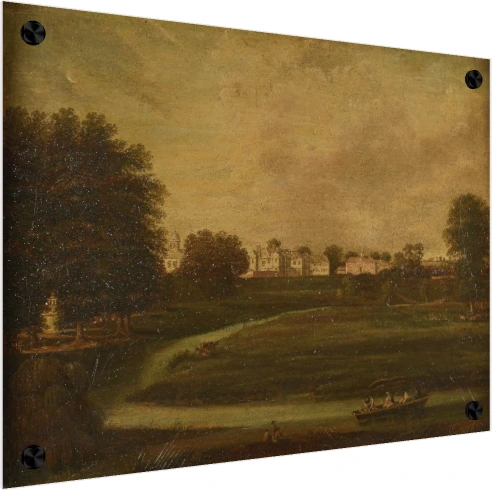 Birdingbury Hall Classic British Landscape Canvas wall art print — acrylic preview | PrintPosters.in