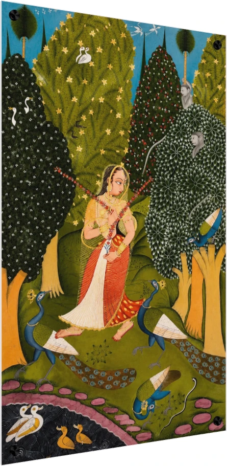 Gaudi Ragini Traditional Indian Miniature Canvas wall art print — acrylic preview | PrintPosters.in