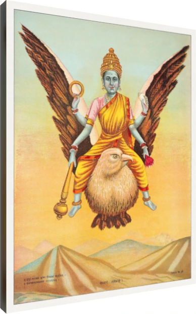 Goddess Sarasvati Vintage Illustration Canvas wall art print | PrintPosters.in