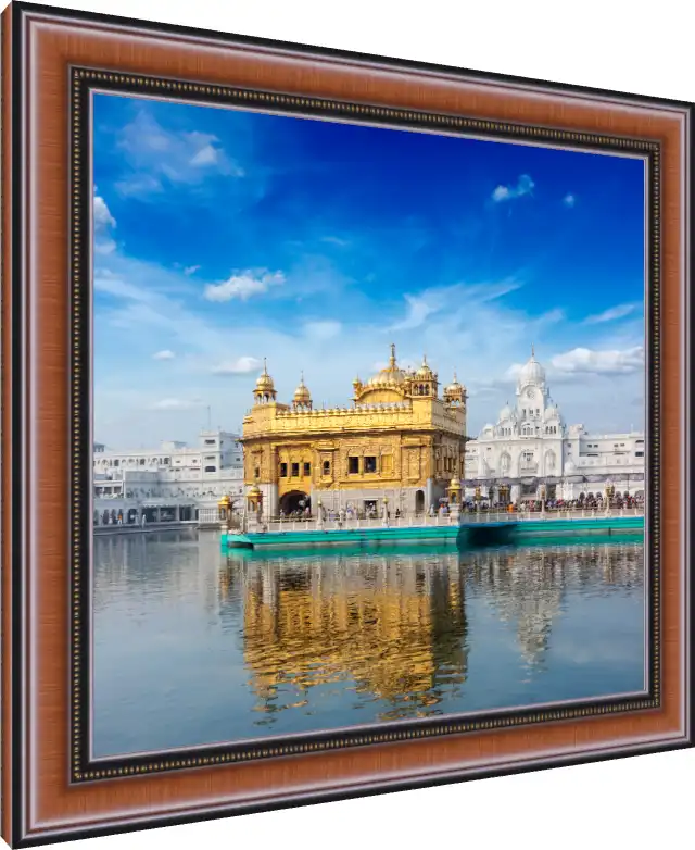 Divine Harmandir Sahib Golden Temple Art wall art print — photo frame preview | PrintPosters.in