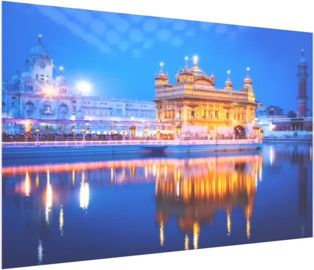 Radiant Golden Temple Amritsar Canvas Print wall art print — acrylic preview | PrintPosters.in