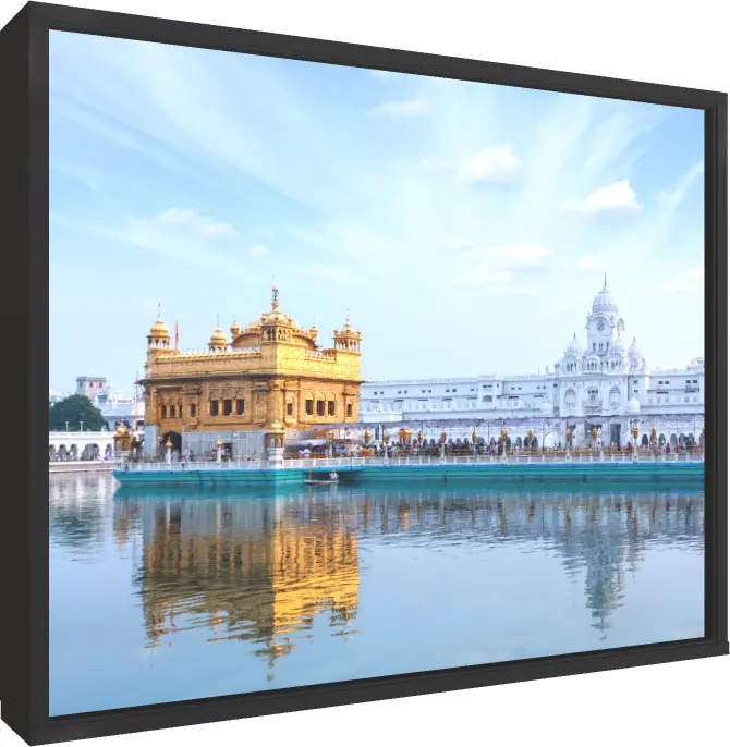 Classic Golden Temple Amritsar Wall Decor — floater frame preview | PrintPosters.in
